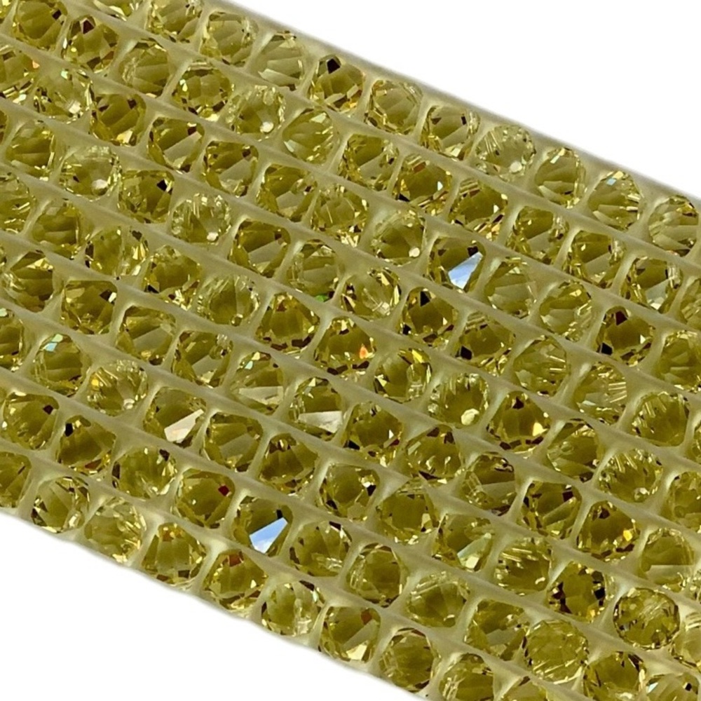 Swarovski Lot/24 8mm Jonquil Bicone Faceted Crystals - Made in Austria